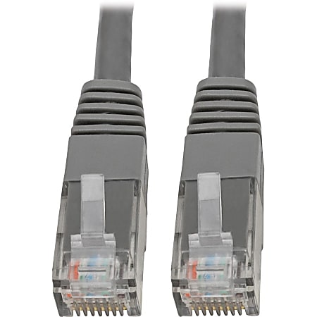 Tripp Lite Cat6 Cat5e Gigabit Molded Patch Cable RJ45 M/M 550MHz Gray 1ft 1' - 128 MB/s - 1 ft - Gray
