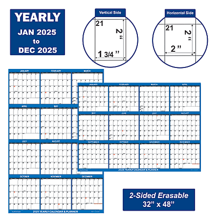 2025 SwiftGlimpse Reversible Yearly Wall Calendar 32 x 48