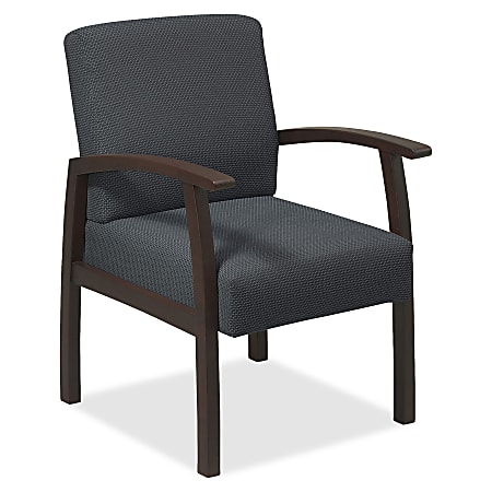 Lorell&reg; Wood Guest Chair, Charcoal Fabric/Espresso Frame