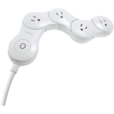 Quirky Pivot Power Junior 4-Outlet Flexible Power Strip, 2’, White