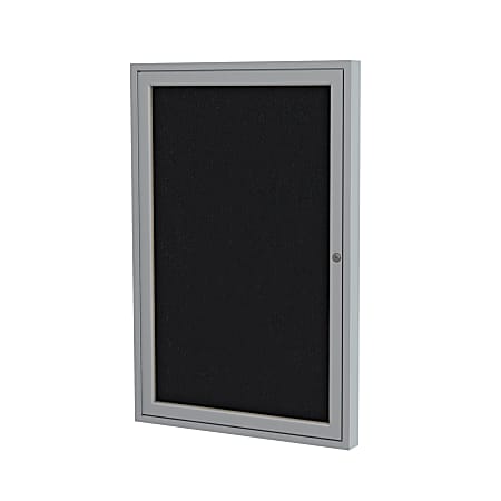 Ghent Traditional Enclosed 1-Door Fabric Bulletin Board, 24"