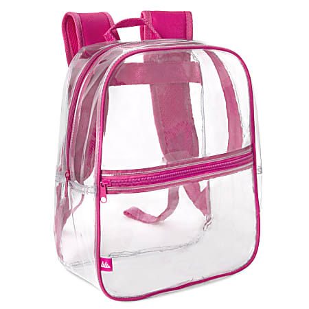 Trailmaker Mini Stadium Approved Backpack, 12”H x 10”W x 4”D, Clear/Pink