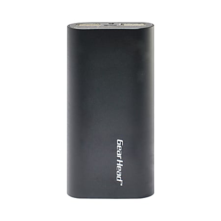 Gear Head™ High Capacity Power Bank With Dual Charging Ports, Black