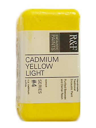 R & F Handmade Paints Encaustic Paint Cakes, 40 mL, Cadmium Yellow Light, Pack Of 2