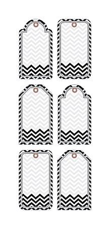 Barker Creek® Accents, Double-Sided, Chevron Black And White, Pack Of 36