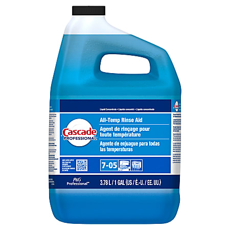 Cascade Professional All-Temperature Rinse Aid Detergent, Closed Loop, 1 Gallon, Case Of 2 Containers