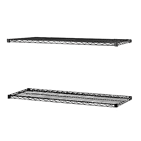 Lorell® Industrial Wire Shelving Extra Shelves, 36"W x 18"D, Black, Set Of 2