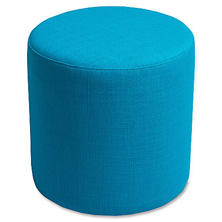 Lorell® Collaborative Seating Cylinder Ottoman, Fabric, Cyan