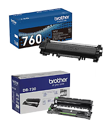 Brother® TN-760 Black High Yield Toner Cartridge And DR-730 Replacement Drum Unit Set, TN760DR730PK-OD