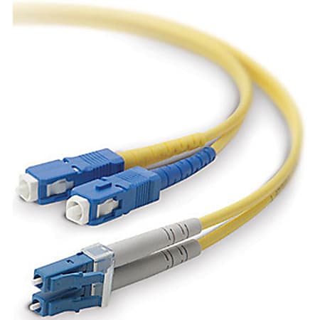 Belkin Fiber Optic Duplex Patch Cable - LC Male - SC Male - 32.81ft - Yellow