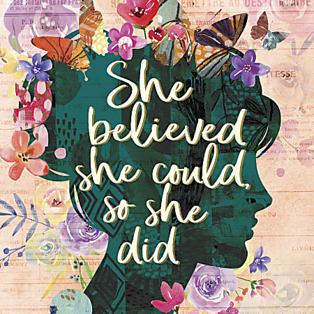 Willow Creek Press 5-1/2" x 5-1/2" Hardcover Gift Book, She Believed She Could