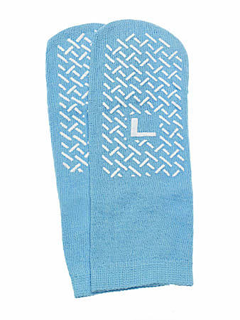 Medline Single-Tread Terry Cloth Slippers, Large, Blue, Pack Of 48 Pairs