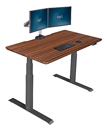 Vari Table 60W Computer Desk, Butcher Block/Slate