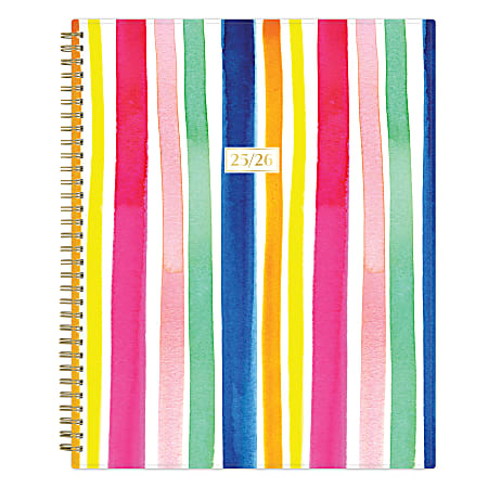 2025-2026 Blue Sky Travel Write Draw Weekly/Monthly Academic Planner, 8-1/2" x 11", Stripes Chunky, July 2025 To June 2026, 153056
