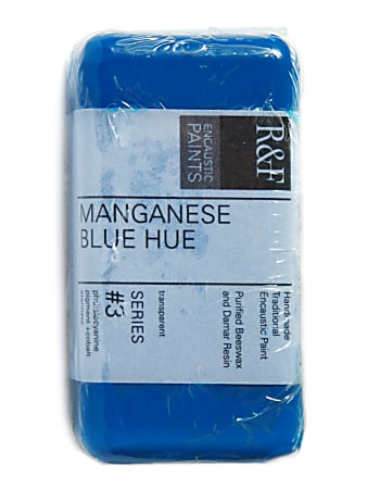 R & F Handmade Paints Encaustic Paint Cakes, 40 mL, Manganese Blue Hue, Pack Of 2