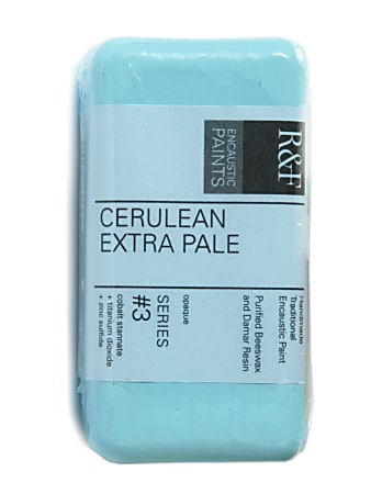 R & F Handmade Paints Encaustic Paint Cakes, 40 mL, Cerulean Extra Pale, Pack Of 2