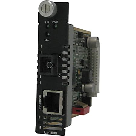 Perle C-1000-S1SC10D Media Converter - 1 x Network (RJ-45) - 1 x SC Ports - 1000Base-BX-D, 10/100/1000Base-T - 6.20 Mile - Internal