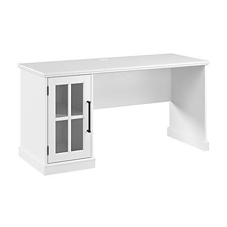 Bush Furniture Westbrook 60"W Computer Desk With Storage Cabinet, White Ash, Standard Delivery