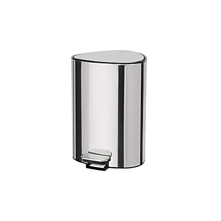 Joseph Joseph Corner Style Stainless Steel Step Waste Can, 1.3 Gallon, Silver