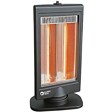 Comfort Zone CZHTV9 Oscillating Flat Panel Dual Halogen Heater - Infrared - Electric - Electric - 400 W to 800 W - 2 x Heat Settings - 1000 Sq. ft. Coverage Area - 1500 W - 120 V AC - 6.66 A - Indoor