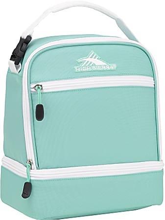 High Sierra Stacked Compartment Lunch Box, 9-7/16” x 8-1/8” x 5-5/16”, Aqua