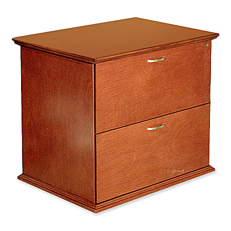 Lorell® 90000-Series Lateral File, 2 Drawers, 24"H x 33"W x 29"D, Honey Cherry