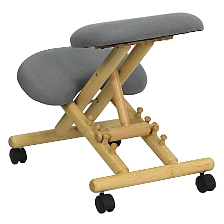 Flash Furniture Wood Mobile Ergonomic Kneeling Chair GrayBrown