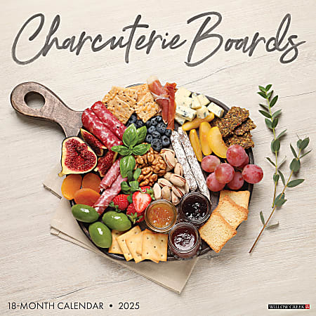 2025 Willow Creek Press Wall Calendar, 12” x 12”, Charcuterie Boards, January 2025 To December 2025, 46357
