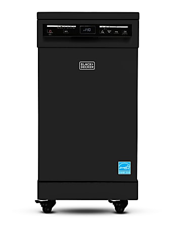 Black+Decker Portable Dishwasher, 35-11/16"H x 17-11/16"W x 23-5/8"D, Black
