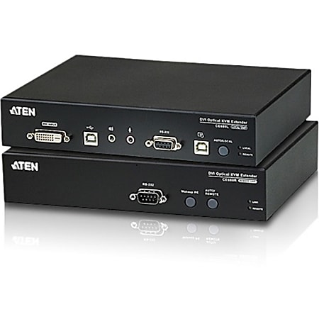 ATEN DVI Optical KVM Extender-TAA Compliant - 1 Computer(s) - 1 Local User(s) - 1 Remote User(s) - 1968.50 ft Range - CE680