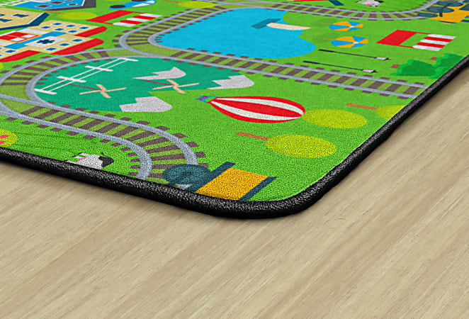 Flagship Carpets Train Ride Area Rug 6H x 84 W - Office Depot