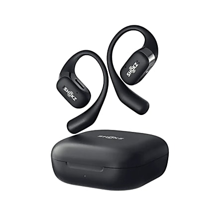 Shokz OpenFit Open-Ear Hook True Wireless Bluetooth Earbuds With Charging Case & Cable, Black, T910-ST-BK-US