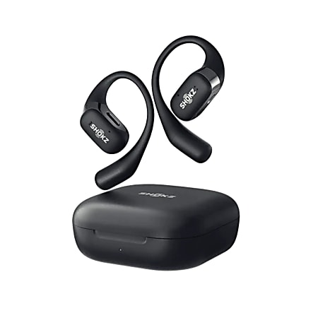 Shokz OpenFit Open-Ear Hook True Wireless Bluetooth Earbuds With Charging Case &amp; Cable, Black, T910-ST-BK-US