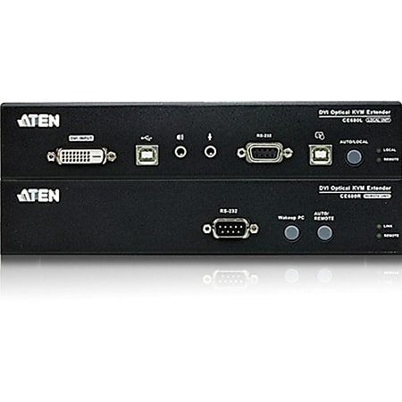 ATEN Long Distance DVI Optical KVM Extender-TAA Compliant - 1 Computer(s) - 1 Local User(s) - 1 Remote User(s) - CE690