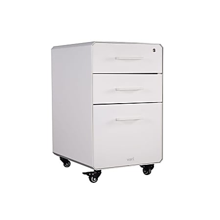 VARIDESK® 15-3/4"W x 20-11/16"D Lateral 3-Drawer Mobile File Cabinet, White