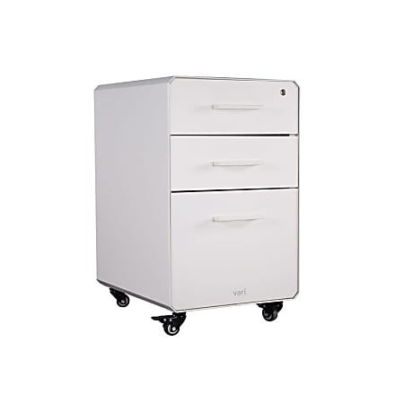 3 Drawer Mobile File Cabinet White