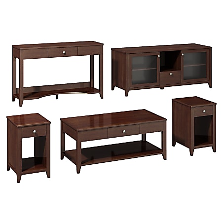 Kathy Ireland Office By Bush® Grand Expressions Family Work-N-Play Bundle (58" TV Stand), Warm Molasses