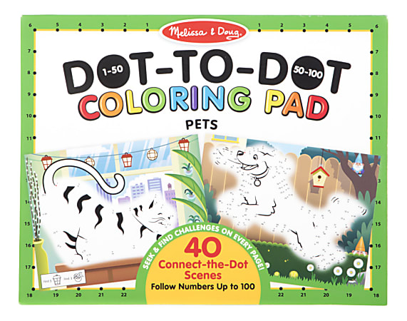 Melissa & Doug Children's Educational Toys, 123 Dot-To-Dot Pets Coloring Pad