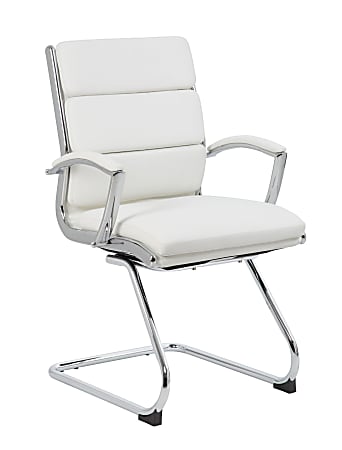 Boss Office Products Caressoft™ Guest Chair, White/Chrome