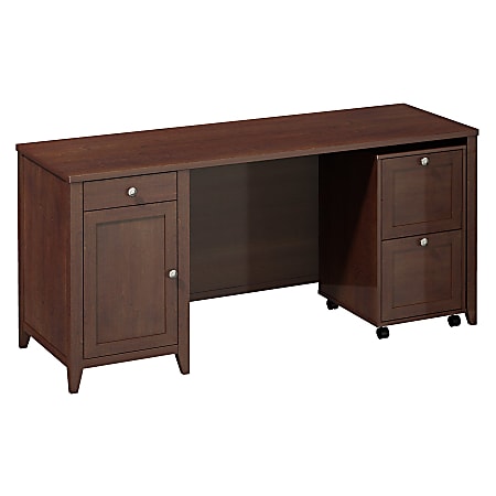Kathy Ireland Office By Bush® Grand Expressions Double Pedestal Desk (FF), Warm Molasses, Warm Molasses