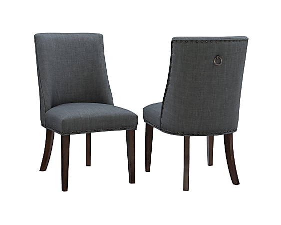 Powell Avaloni Dining Chairs, Espresso/Gray, Set Of 2 Chairs