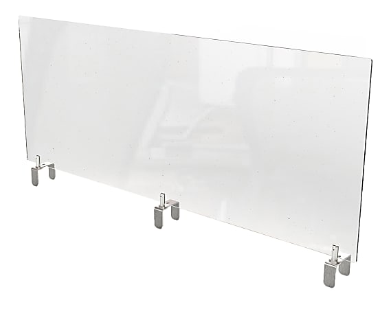 Ghent Partition Extender, Attached Clamp, 24"H x 48"W x 3-7/8"D, Clear