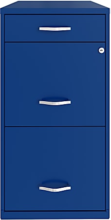 Realspace® SOHO Organizer 18"D Vertical 3-Drawer File Cabinet, Metal, Blue