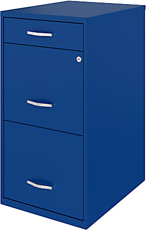 Realspace SOHO Organizer 18 D Vertical 3 Drawer File Cabinet Blue