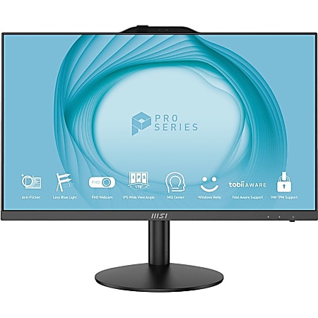 MSI PRO AP242 All-in-One Desktop PC, 23.8" Screen, Intel® Core™ i5, 16GB Memory, 512GB Solid State Drive, Windows® 11 Home, WiFi 6