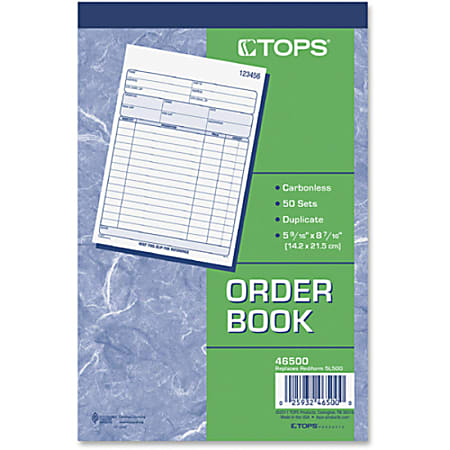 TOPS 2 Part Carbonless Sales Order Book 50 Sheets 5 916 x 7 1516 ...