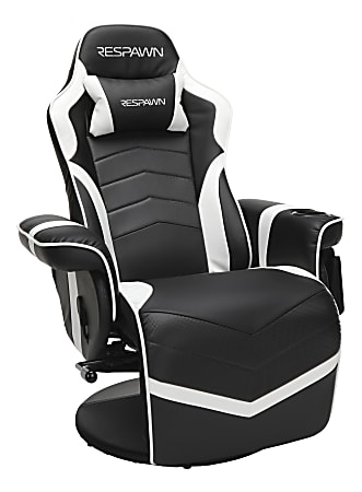 Respawn 900 Racing Style Bonded Leather Gaming Recliner BlackWhite