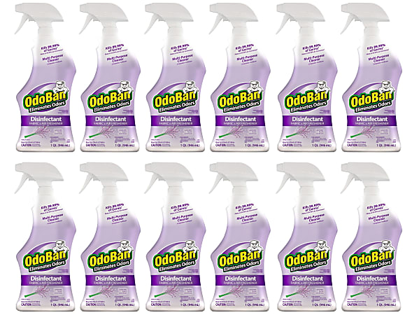 OdoBan® Odor Eliminator Disinfectant Spray, Lavender Scent, 32 Oz Bottle, Case Of 12