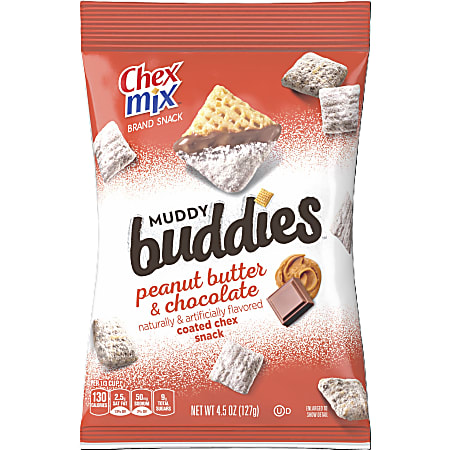 Chex Mix Peanut Butter & Chocolate Muddy Buddies Snack Mix, 4.5 Oz, Pack Of 7 Snack Bags