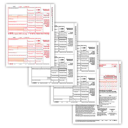 ComplyRight™ 1099-DIV Tax Forms Set, 4-Part, Copies A, B, C and/or State, Laser, 8-1/2" x 11", Pack Of 10 Forms